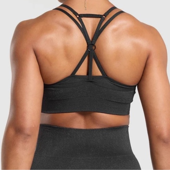 Gymshark Sz S Set Adapt Fleck Seamless Long sleeve and Sports Bra Brown Gym Crop - Picture 7 of 9